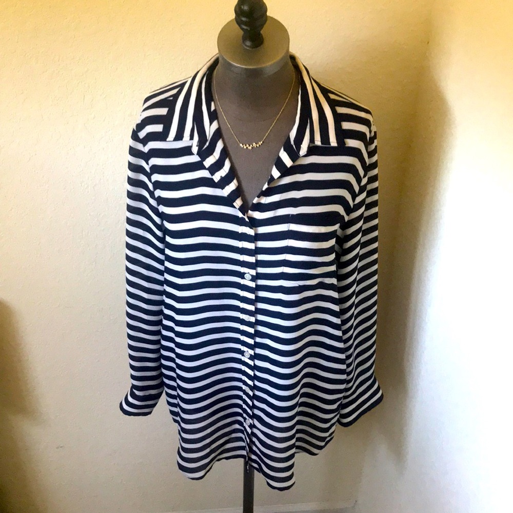Banana Republic Striped Long Sleeve Tunic